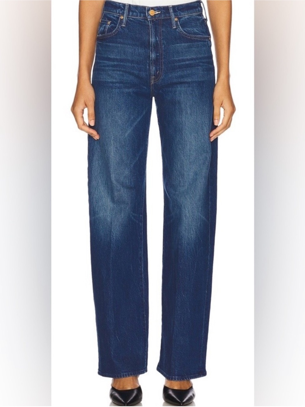 MOTHER Lasso Sneak" jeans in the Bunny Hop dark wash - 29